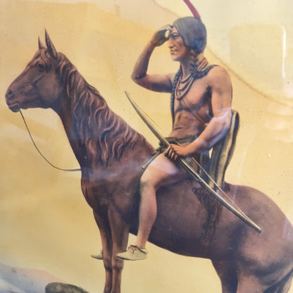 1920 Native American Chromolithograph 'The Scout' by Cyrus E. Dallin