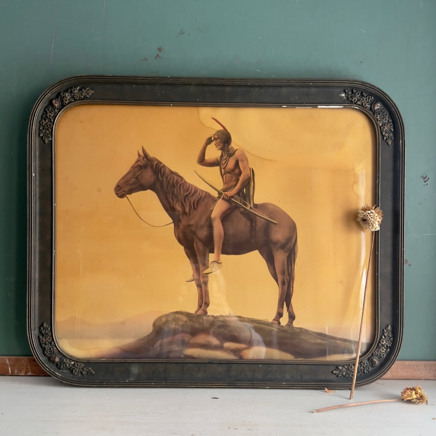 1920 Native American Chromolithograph 'The Scout' by Cyrus E. Dallin