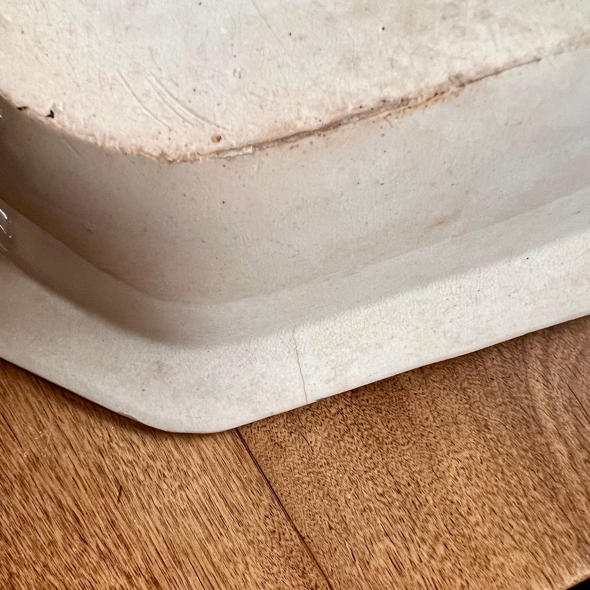 Antique Blue Feather Edge Octagonal Serving Dish