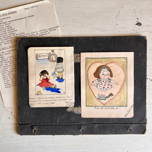 Early Hand Drawn Book Illustration Ephemera, c.1912