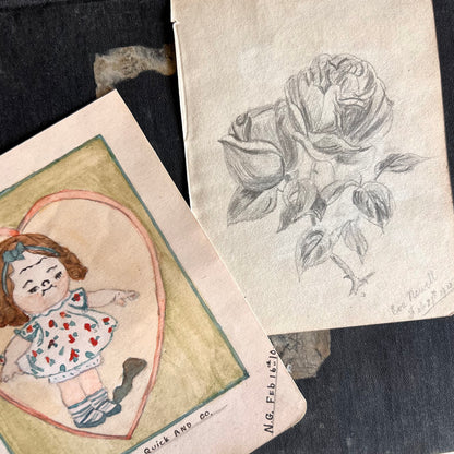Early Hand Drawn Book Illustration Ephemera, c.1912