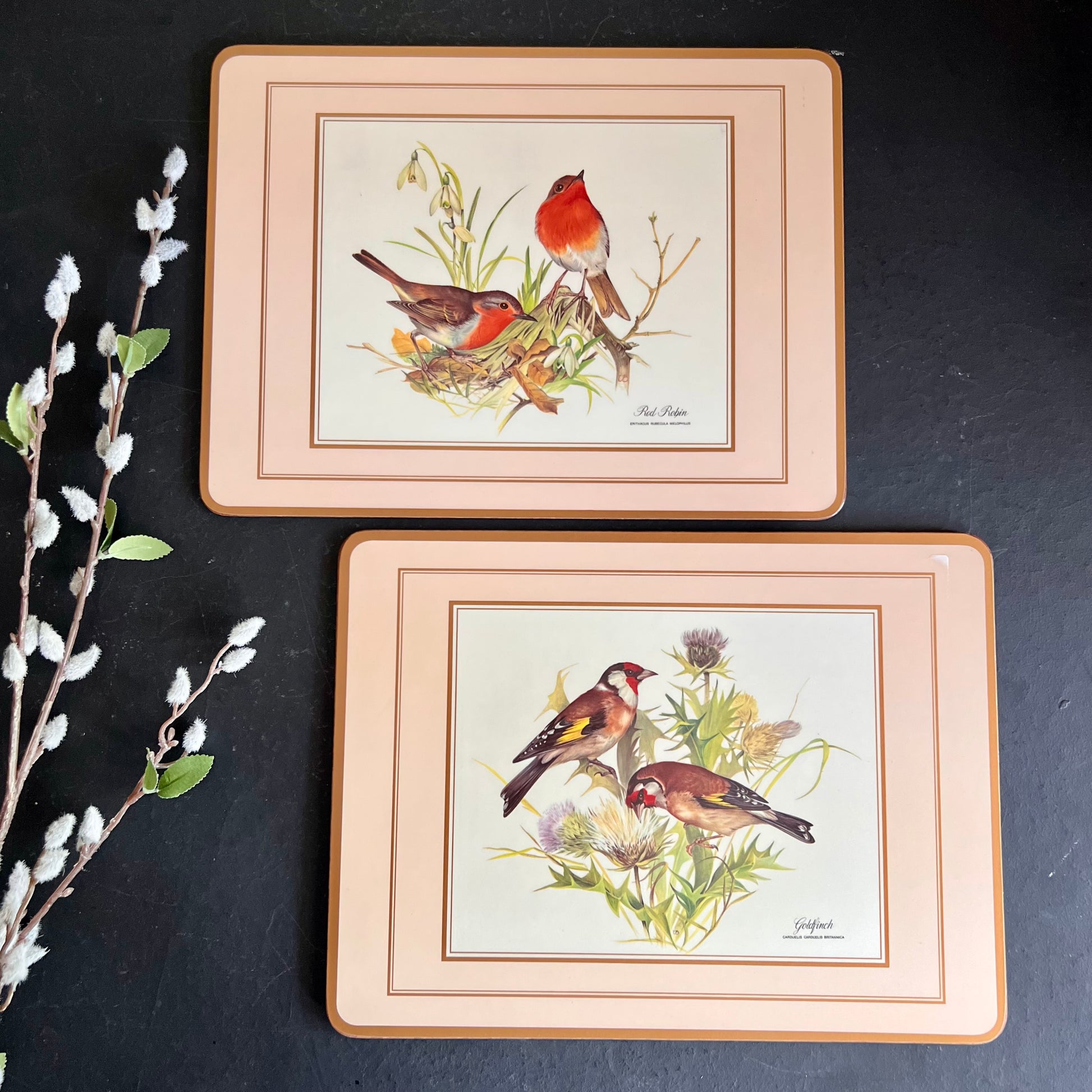 Vintage Traditional Pimpernel Place Mat Set with European Birds Motif