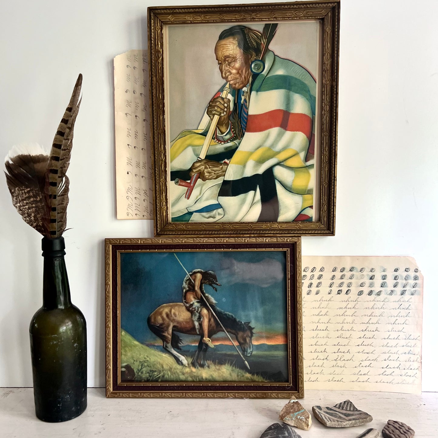 Set of Two Vintage Native American Art Prints