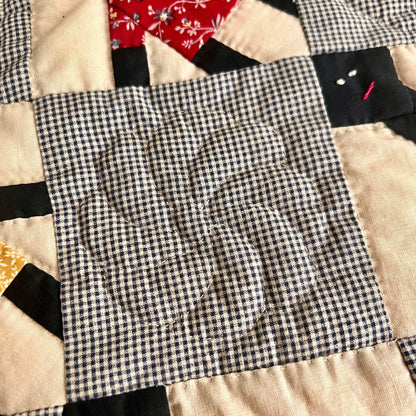 Black Americana Folk Art Crib Quilt or Wall Hanging
