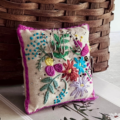 Old Handmade Embroidered Pincushion