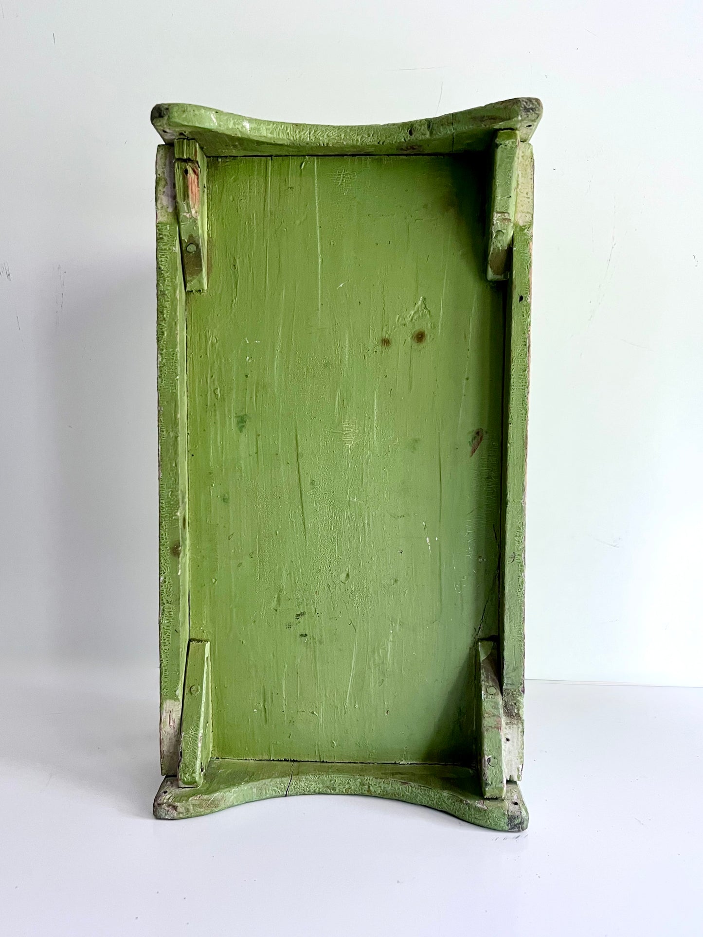 Green Painted Antique Doll Bed