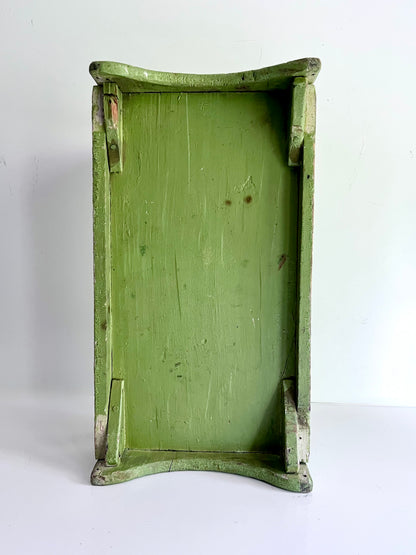 Green Painted Antique Doll Bed