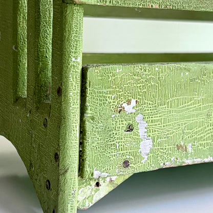 Green Painted Antique Doll Bed