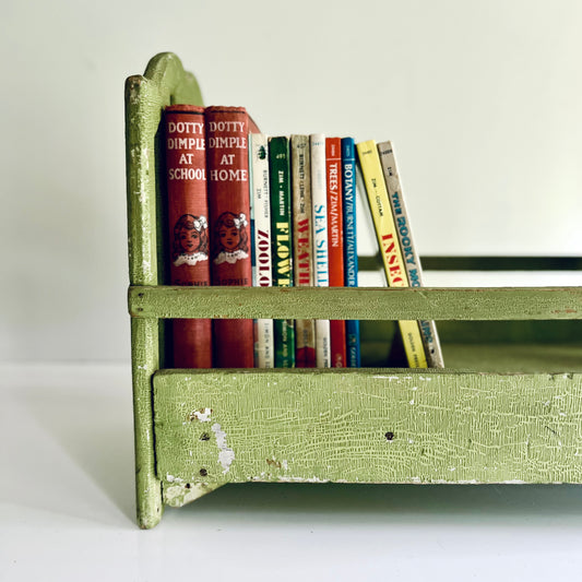 Green Painted Antique Doll Bed