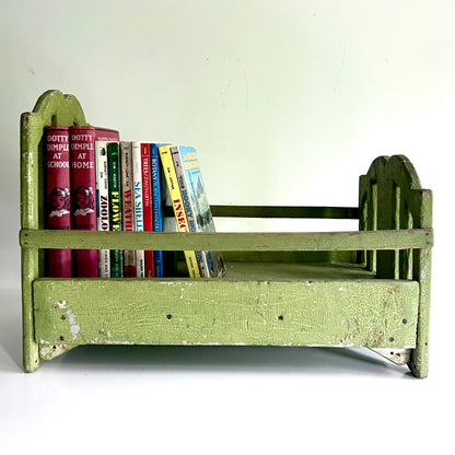 Green Painted Antique Doll Bed