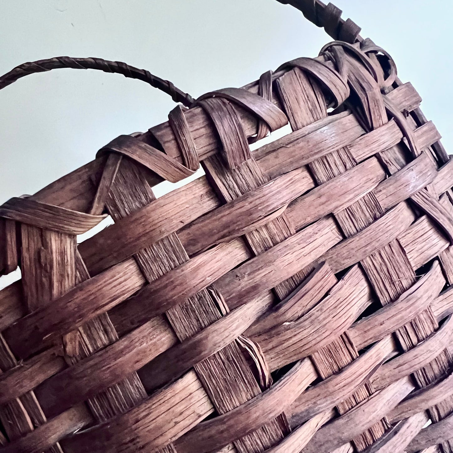 Vintage Hand Woven Basket with Double Handles