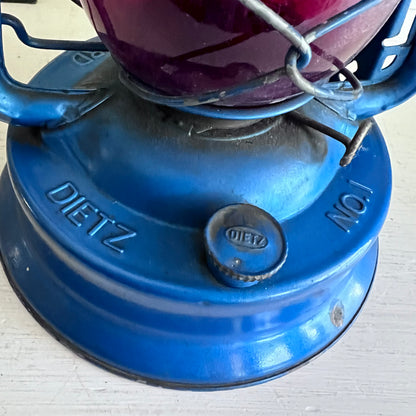 Dietz Little Wizard No.1 Railroad Style Lantern with Red Globe