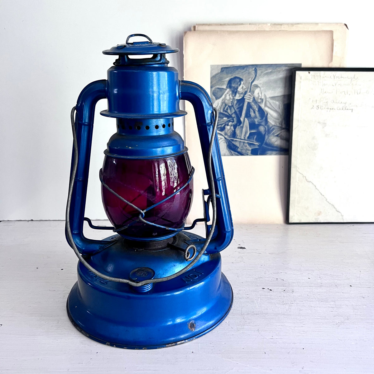 Dietz Little Wizard No.1 Railroad Style Lantern with Red Globe
