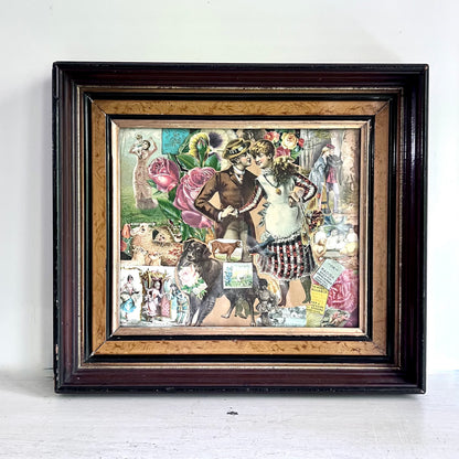 19th Century Framed Collage Art From Trading Cards and Other Ephemera
