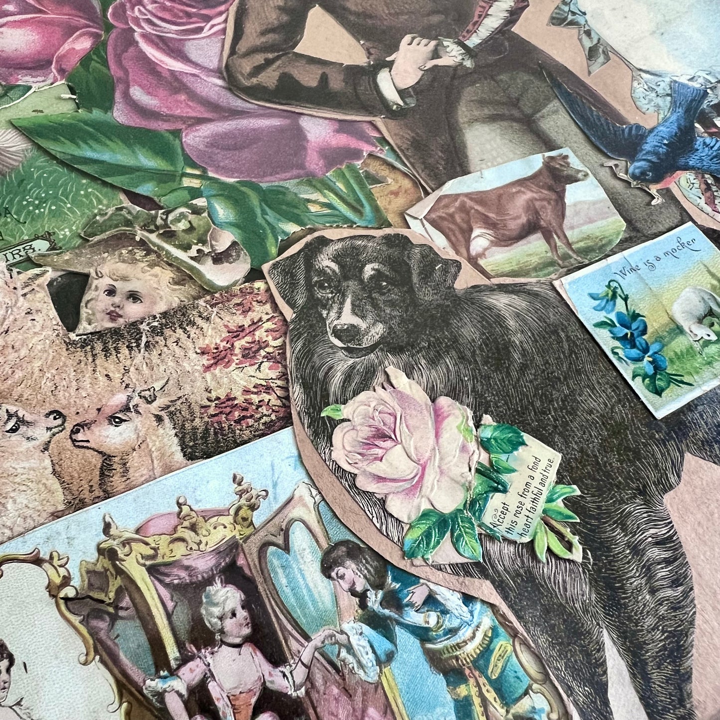 19th Century Framed Collage Art From Trading Cards and Other Ephemera