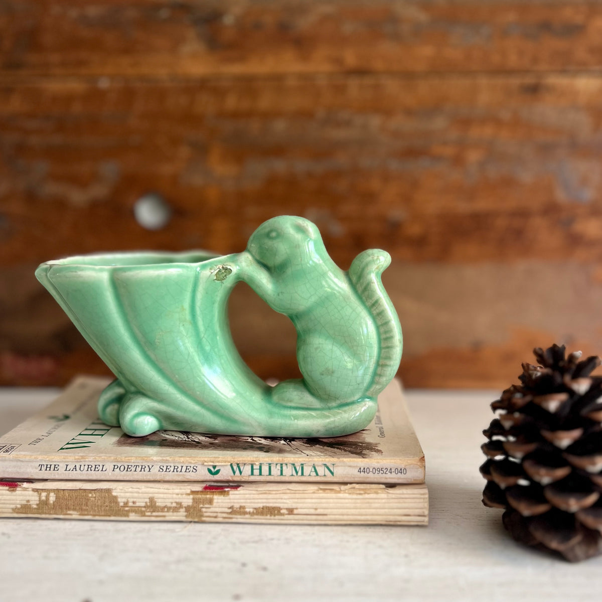 Group of Vintage Green Pottery Planters