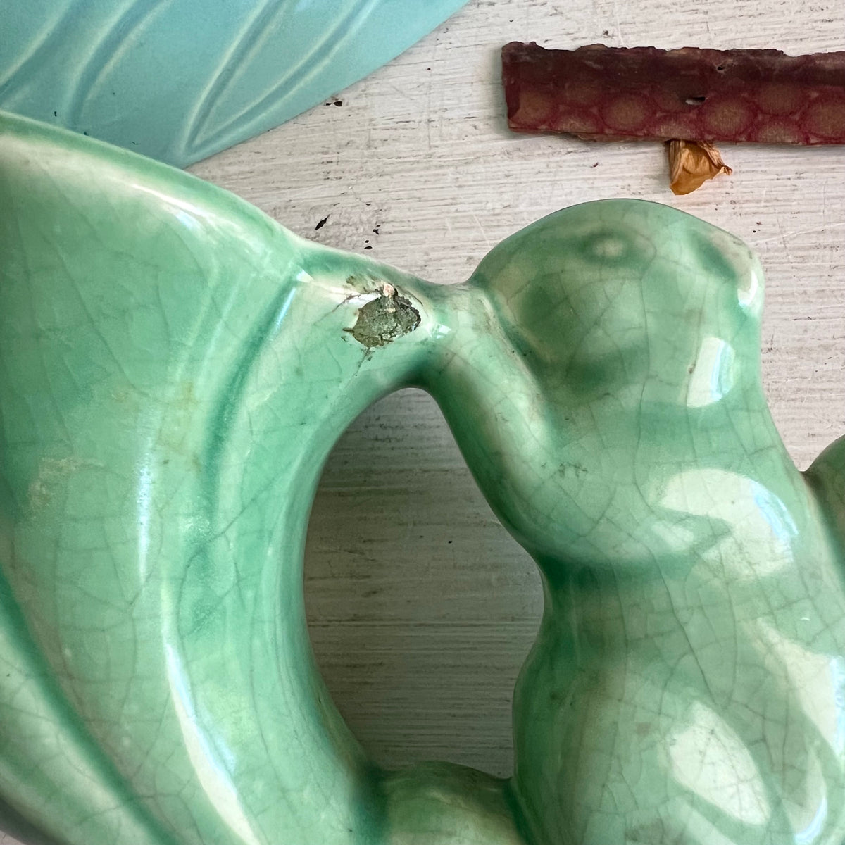 Group of Vintage Green Pottery Planters