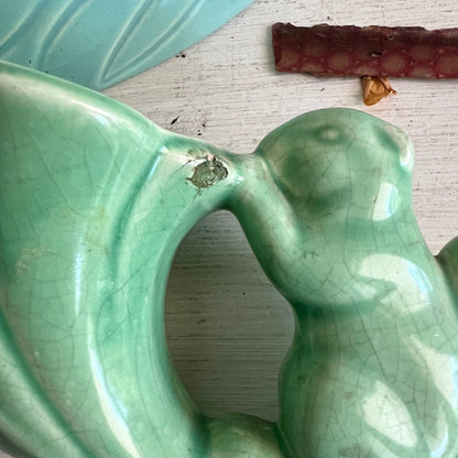 Group of Vintage Green Pottery Planters