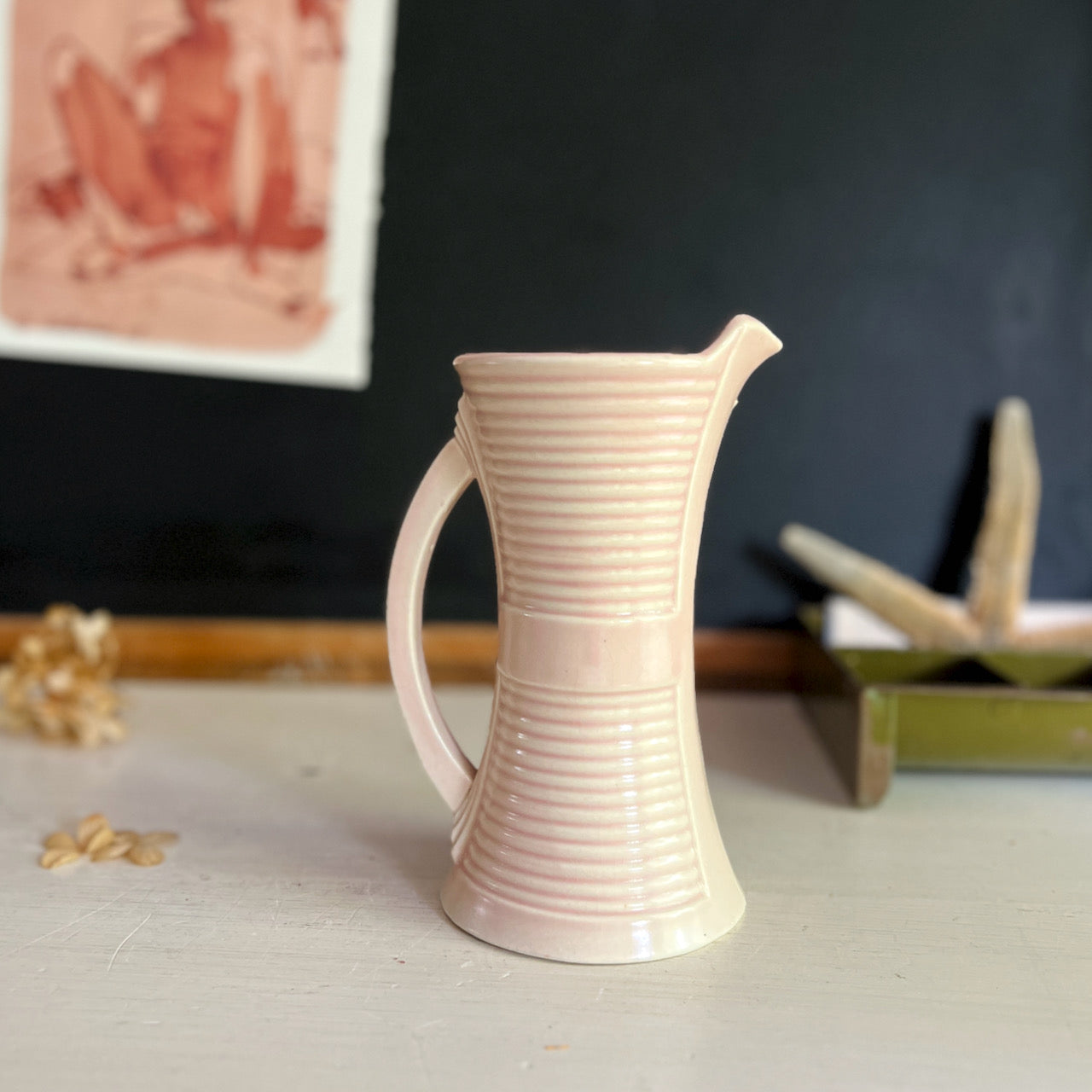 Vintage Japan Pink Deco Pitcher