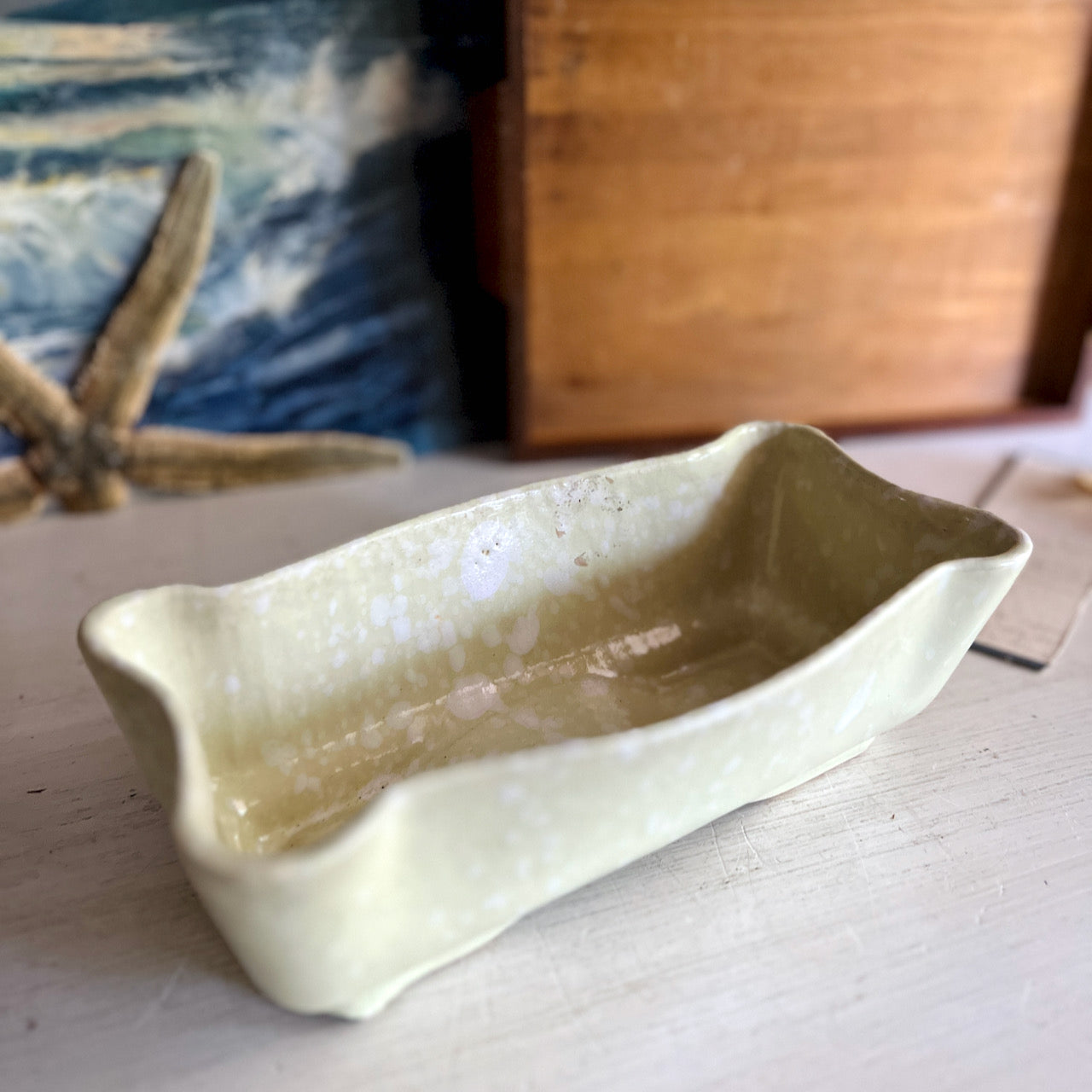 Vintage Steubenville Pottery Yellow Planter