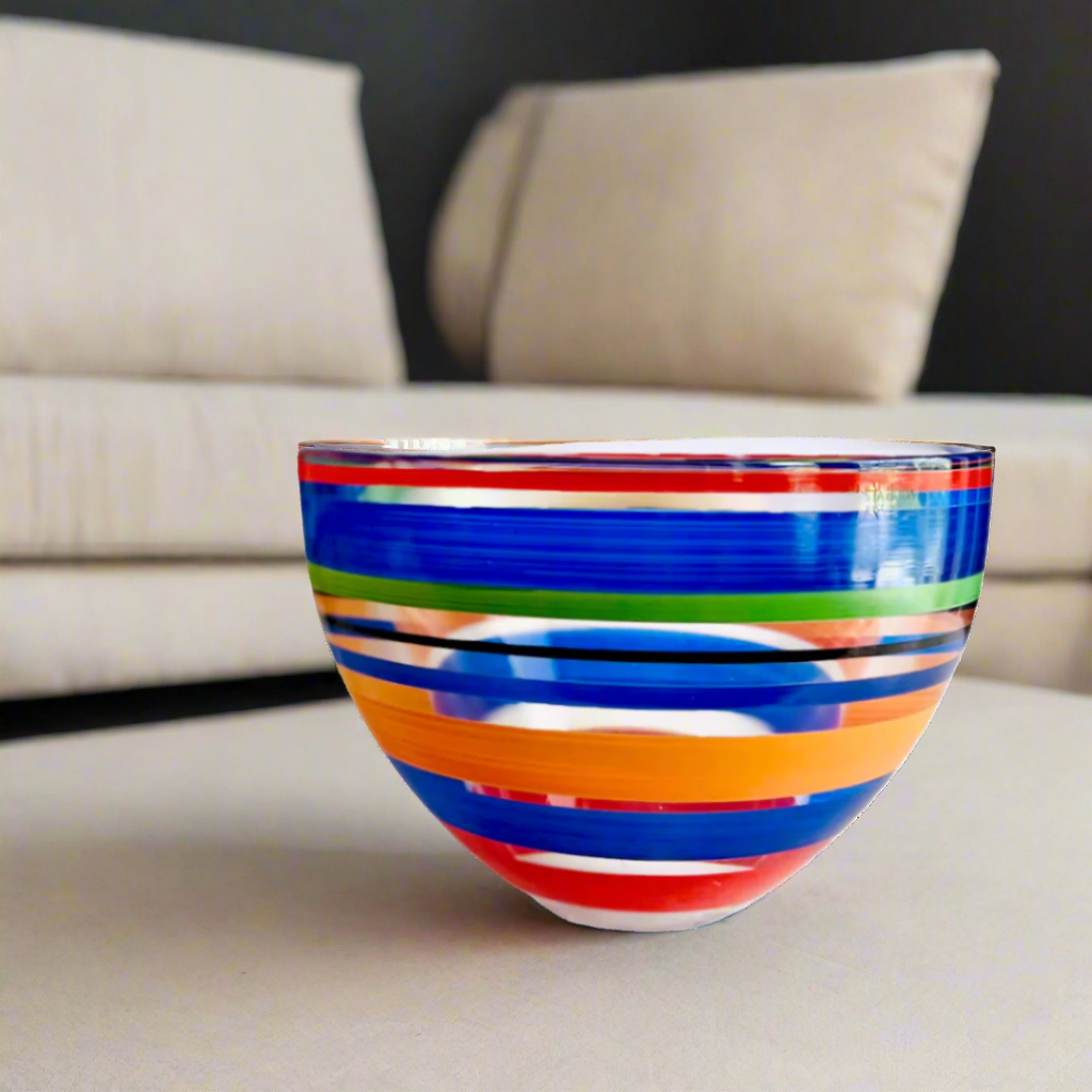 Kosta Boda Swedish Crystal Striped Bowl – Rush Creek Vintage