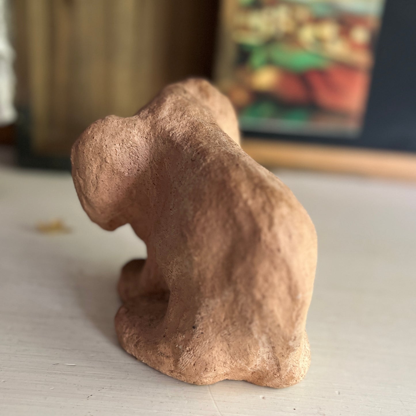 Hand Sculpted Clay Elephant