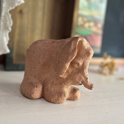 Hand Sculpted Clay Elephant