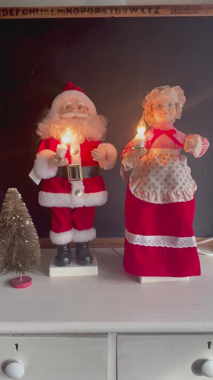 Vintage 1980s Motionette Santa and Mrs. Claus Christmas Set in Box