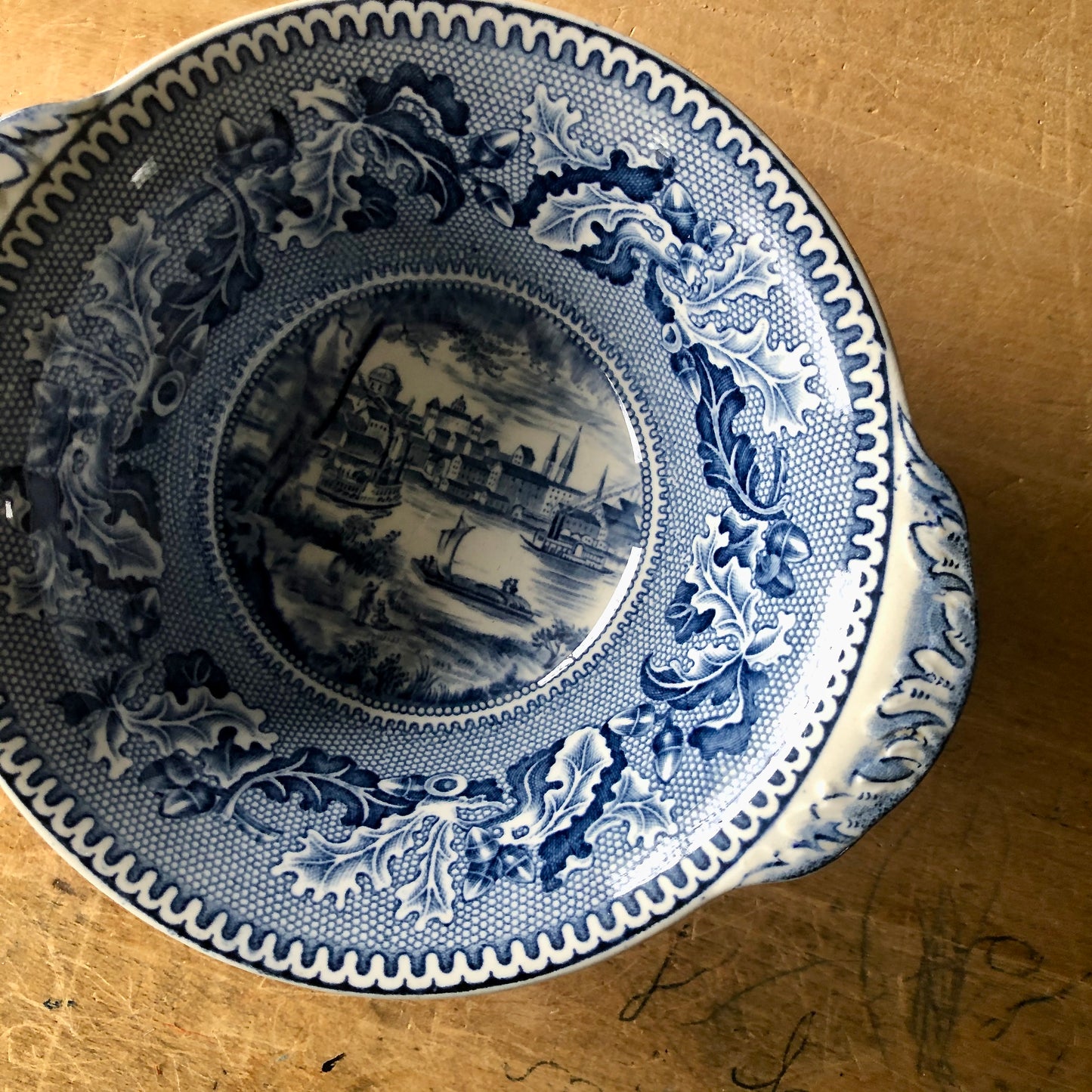 Mismatched Blue Transferware Vintage Dining Set (1900s)