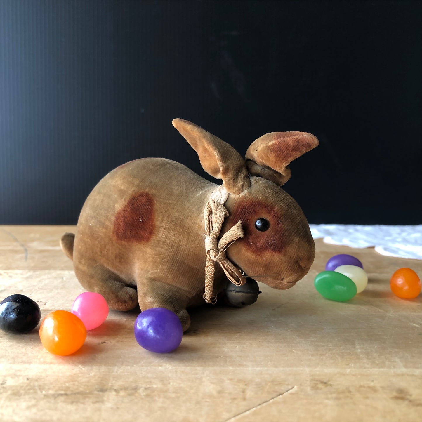 Early Steiff Velvet Baby Rattle Rabbit (c.1905)