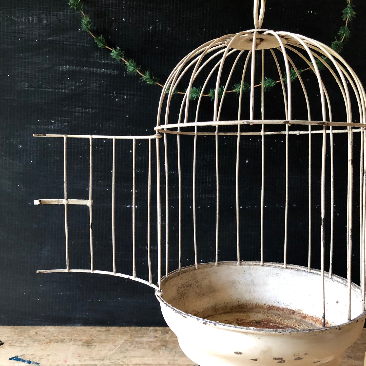 Antique Birdcage with Tabletop Stand (c.1900s)