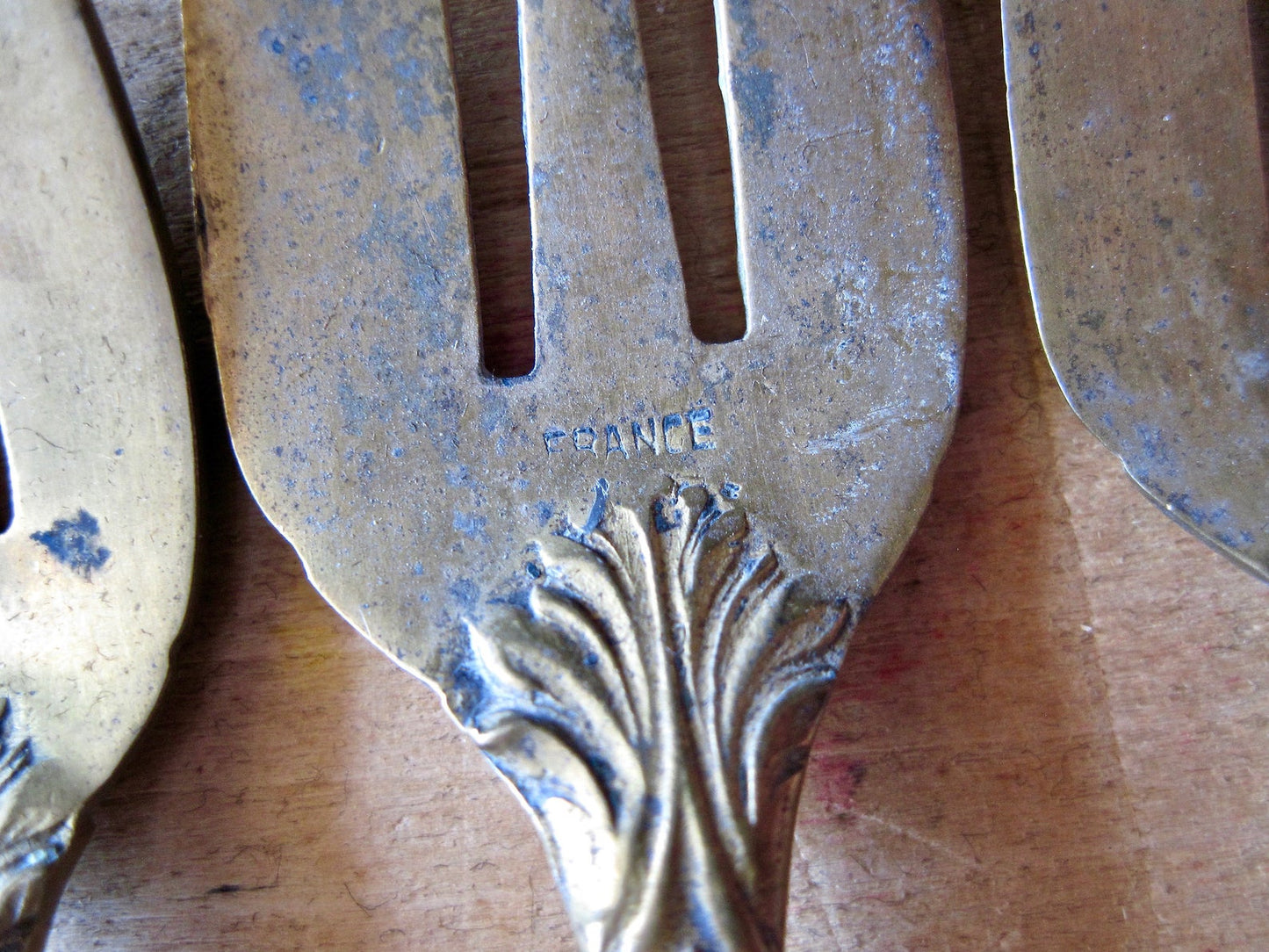 Antique French Brass & Celluloid Flatware (c.1900s)