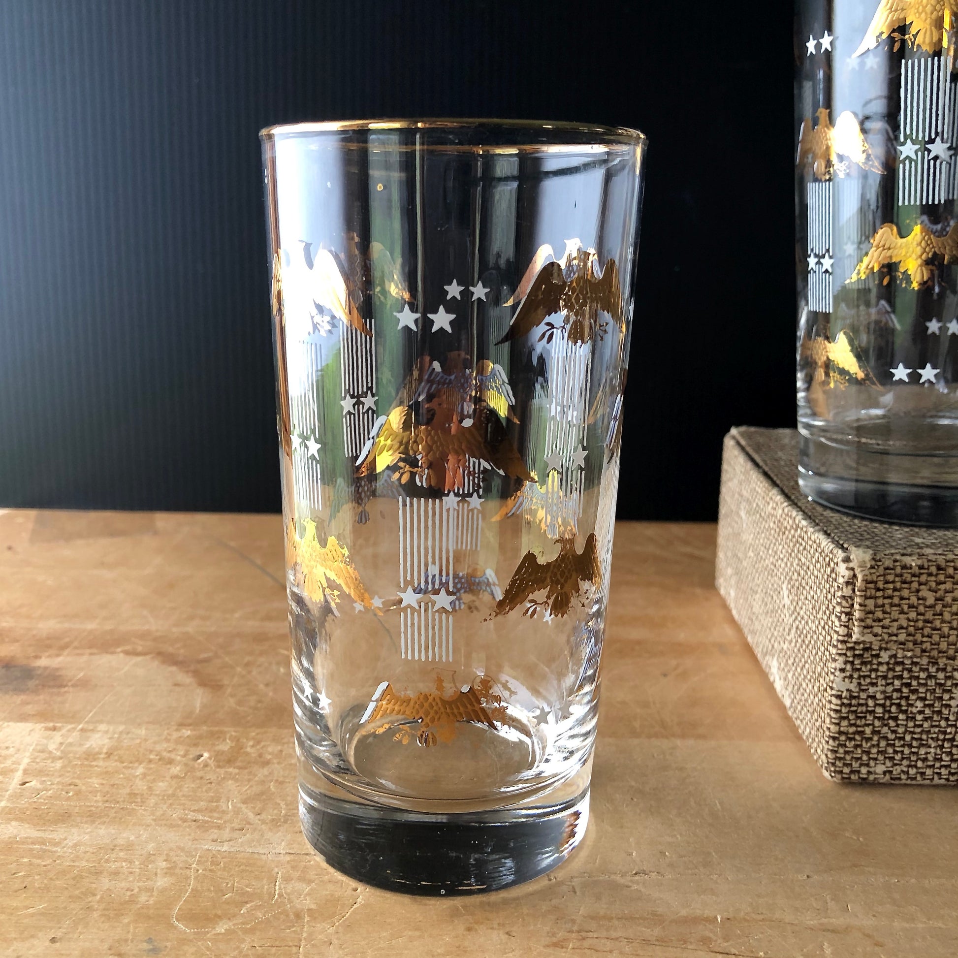 Mid Century Gold Eagle High Ball Glasses (c.1960s)