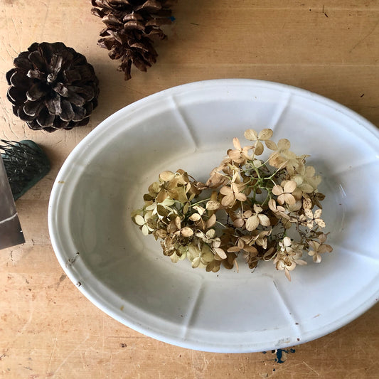 Antique White Oval Ironstone Bowl (c.1800s)