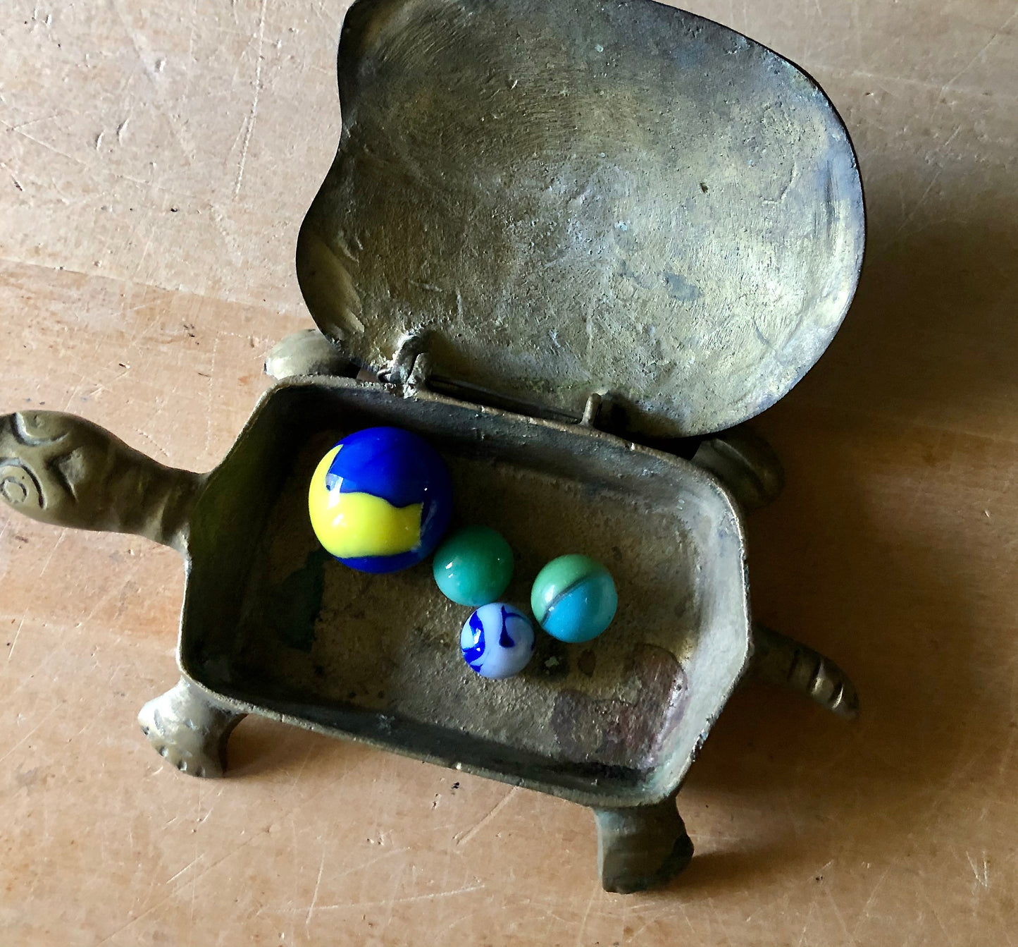 Vintage Brass Turtle Trinket Box (c.1970s)