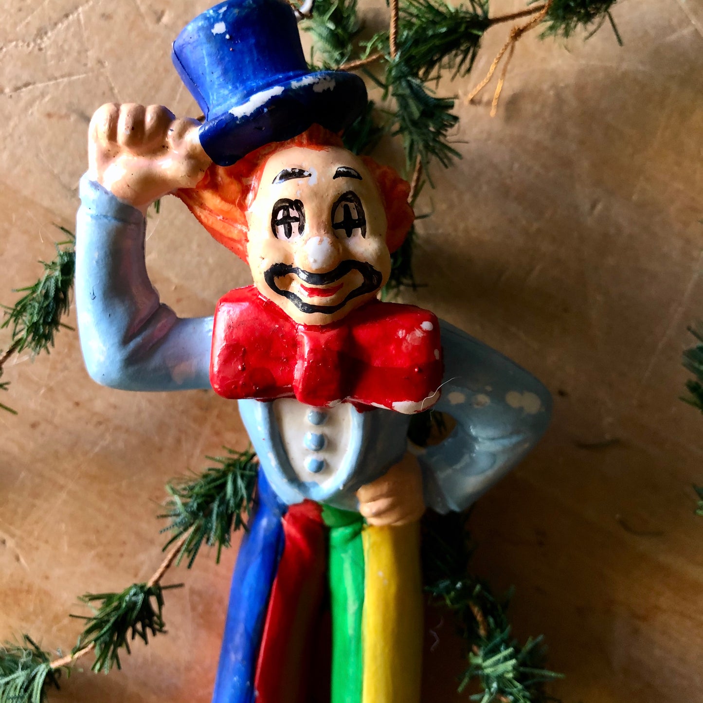 Vintage Silvestri Plastic Clown Ornaments (c.1950s)