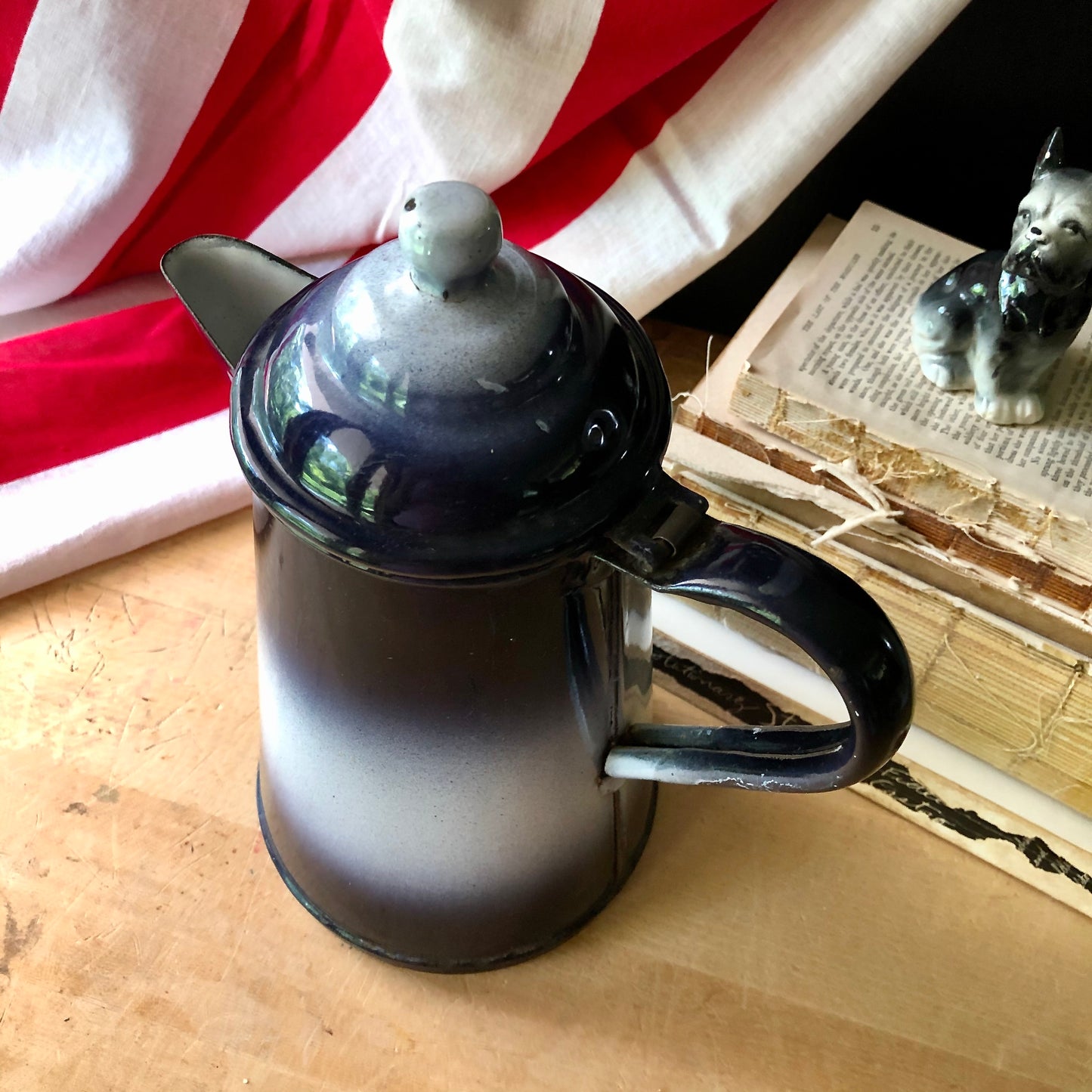 Graniteware Blue and White Coffee Pot (c.1940s)