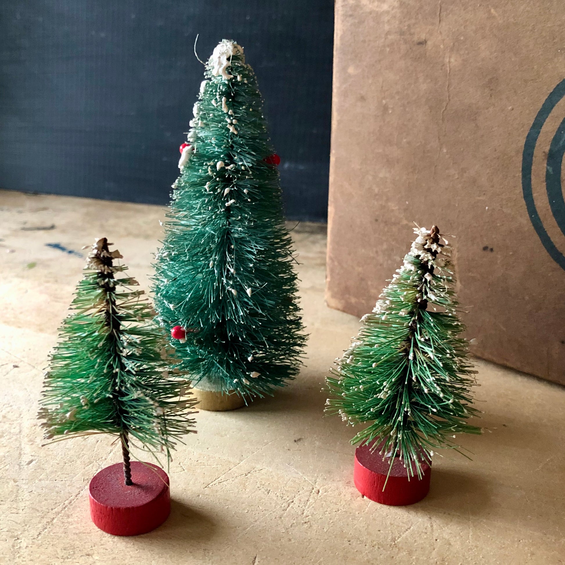 Miniature Vintage Bottle Brush Trees, Set of Eight (c.1960s)