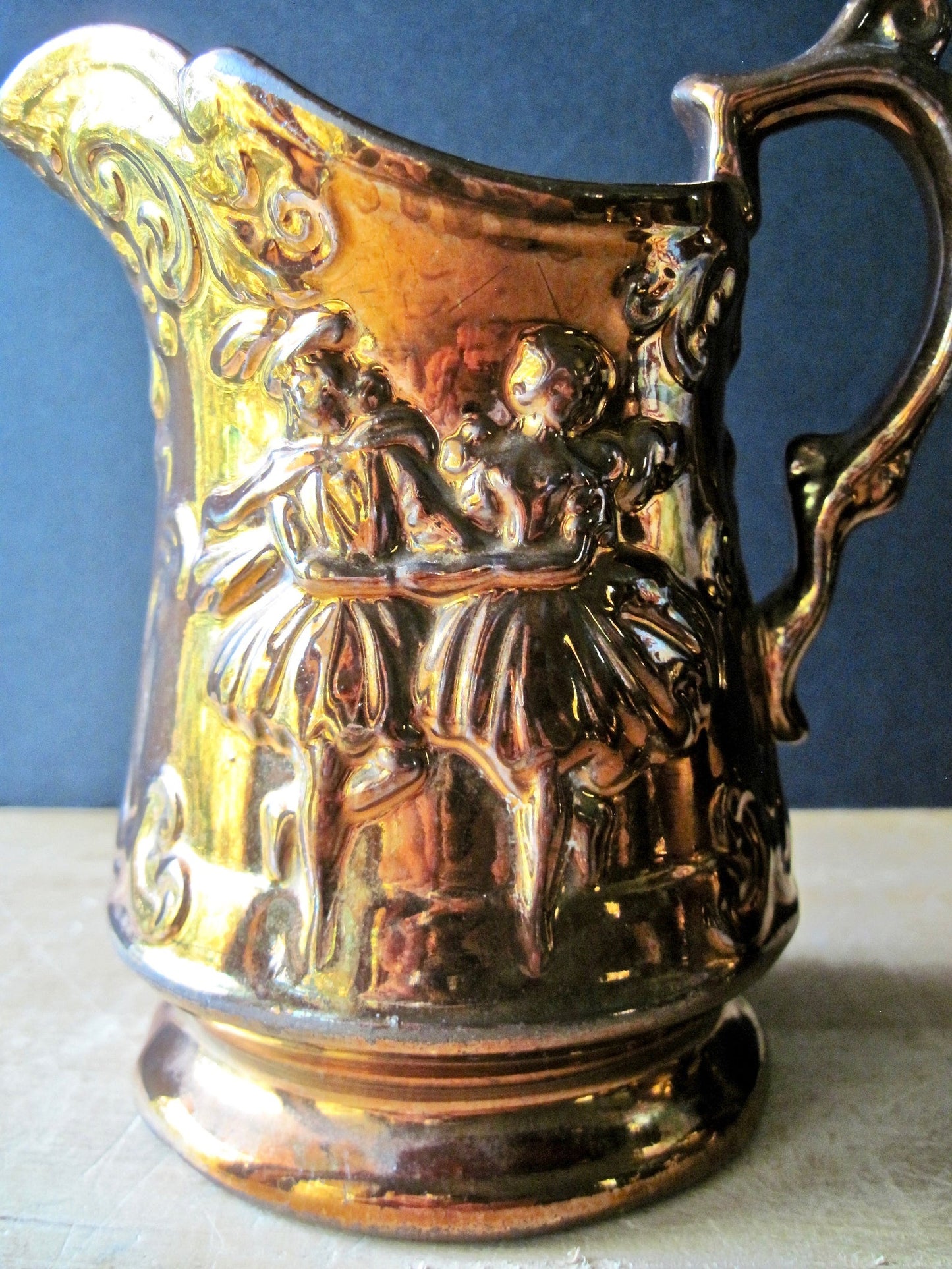 English Copper Lustreware Pitchers (c.1800s)