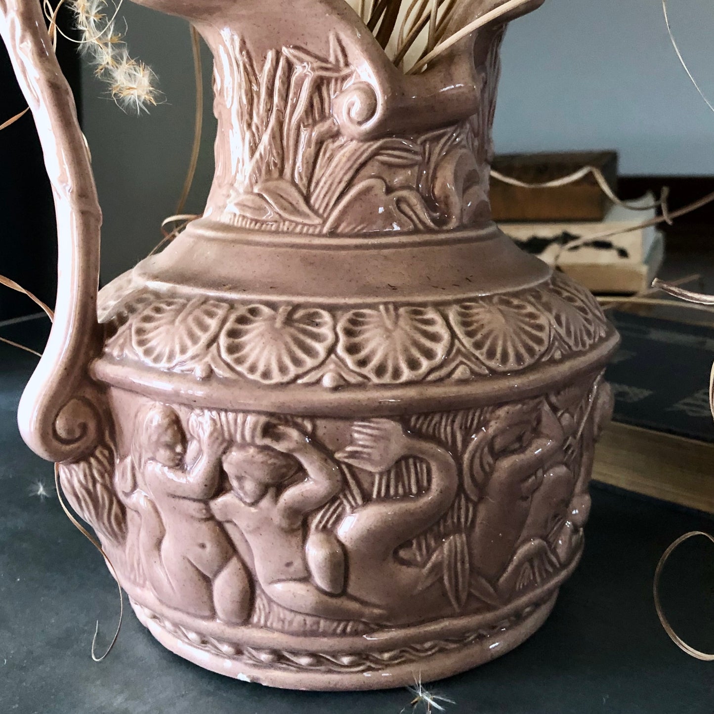 Vintage Pink Poseidon Mermaid Pitcher (c.1960s)