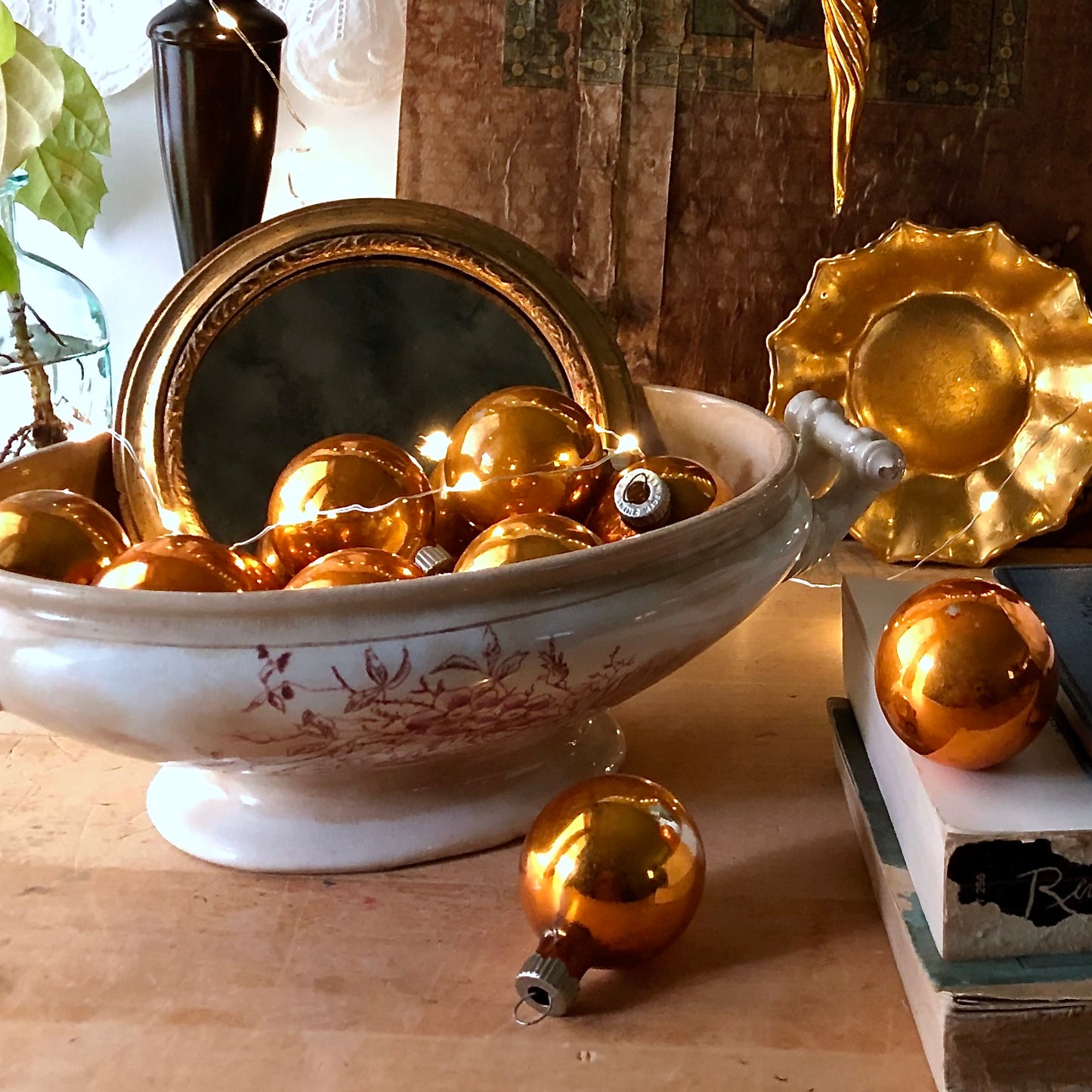 Vintage Gold Christmas Ornaments (c.1950s)