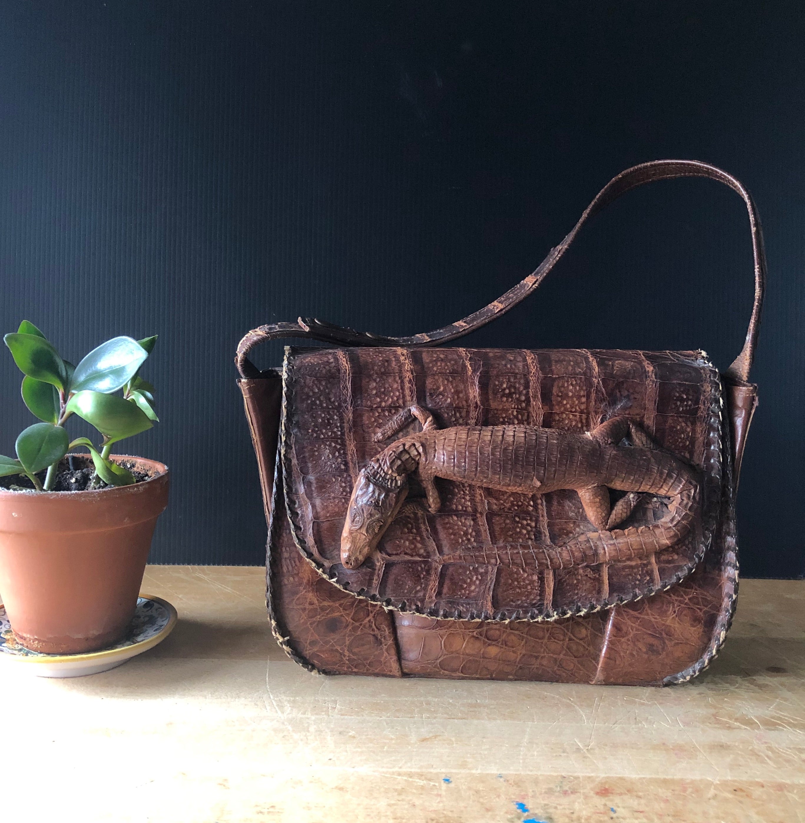 STYLED BY CALIF. ALLIGATOR CO. alligator skin handbag – Vintage Carwen