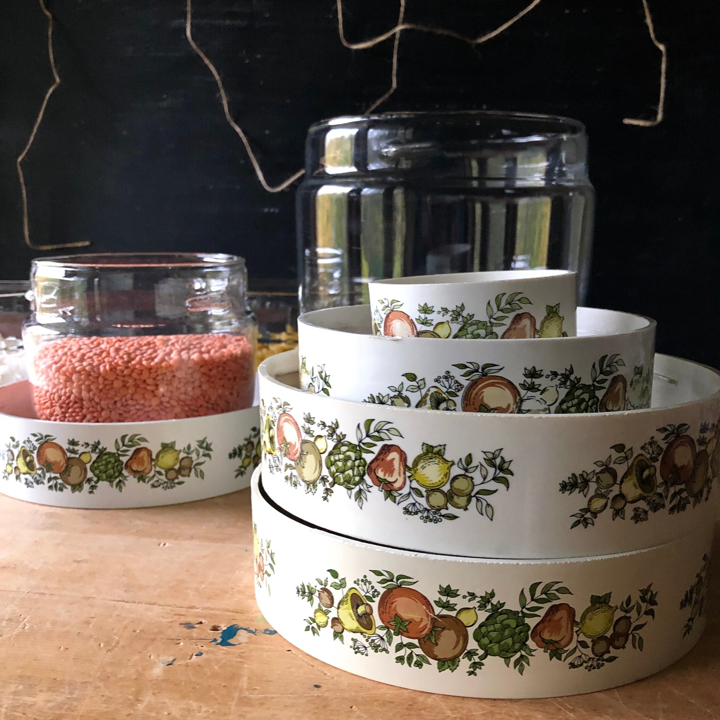 Vintage Pyrex Spice of Life Glass Canister Set (c.1970s)