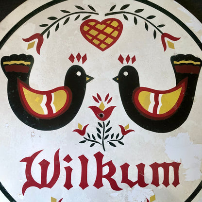 Vintage Pennsylvania Dutch Wilkum Hex Sign (c.1960s)