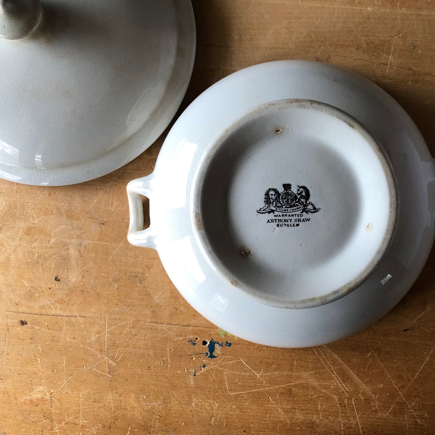 Antique English Ironstone Footed Vegetable Dish (c.1870s)