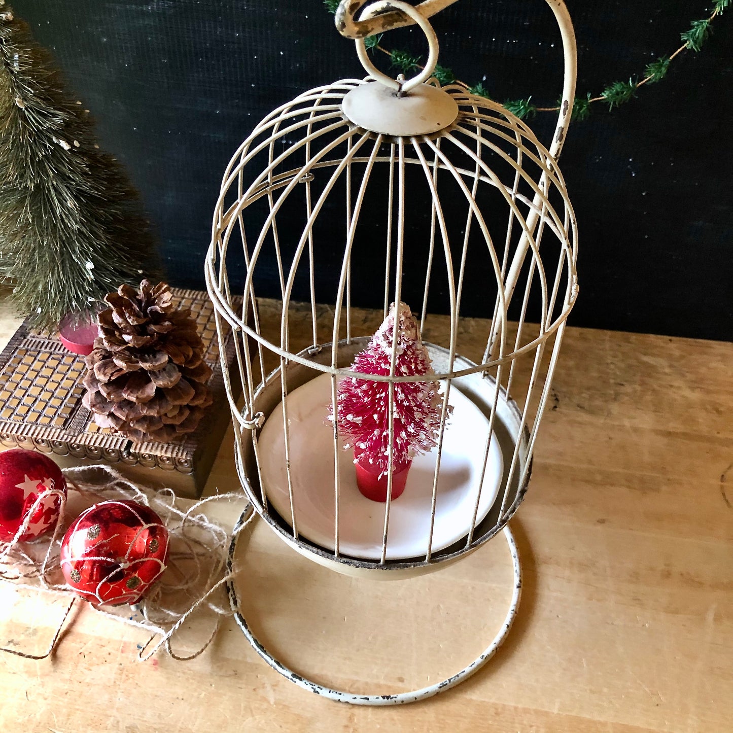 Antique Birdcage with Tabletop Stand (c.1900s)