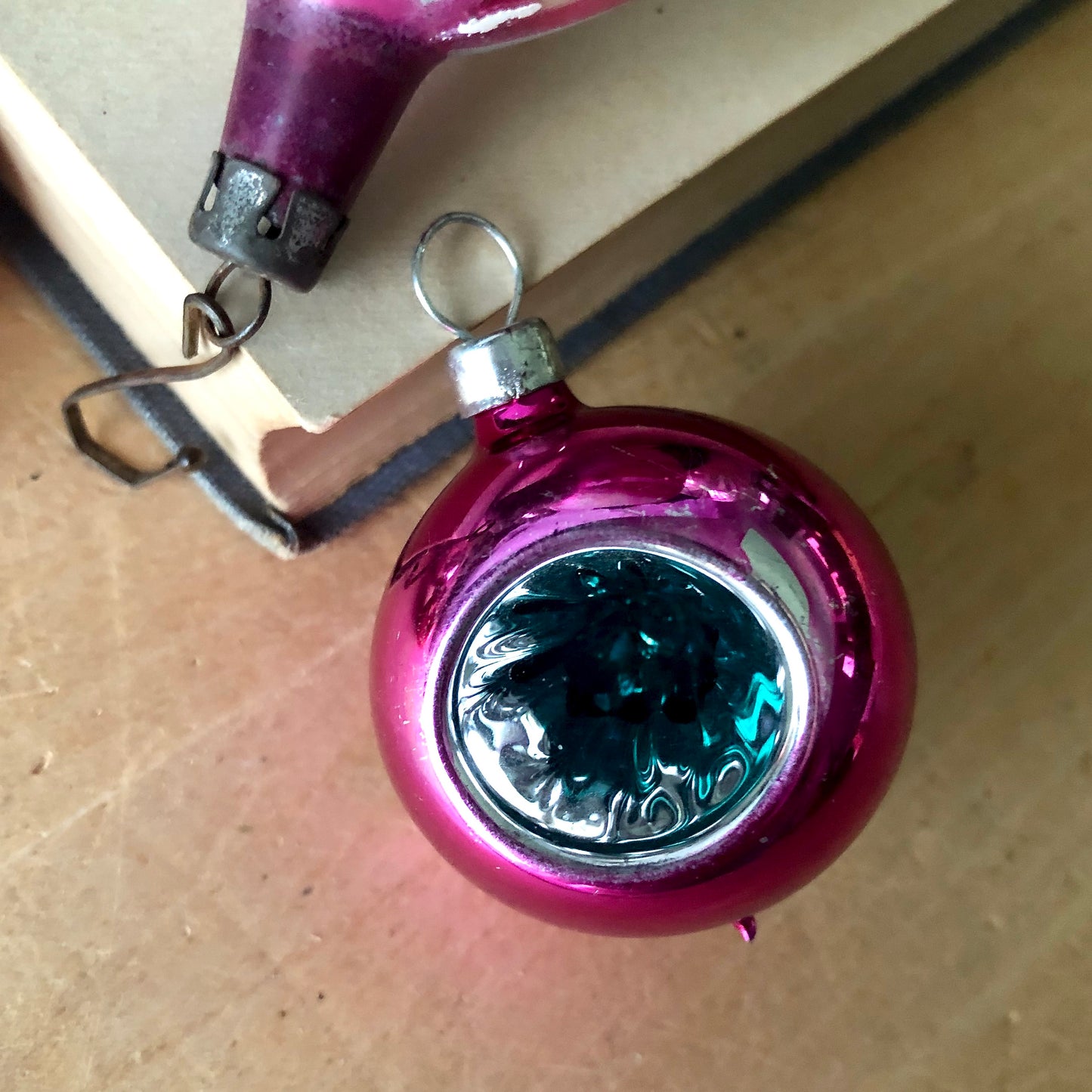 Antique Pink Glass Christmas Ornaments (c.1900s)