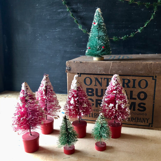Miniature Vintage Bottle Brush Trees, Set of Eight (c.1960s)
