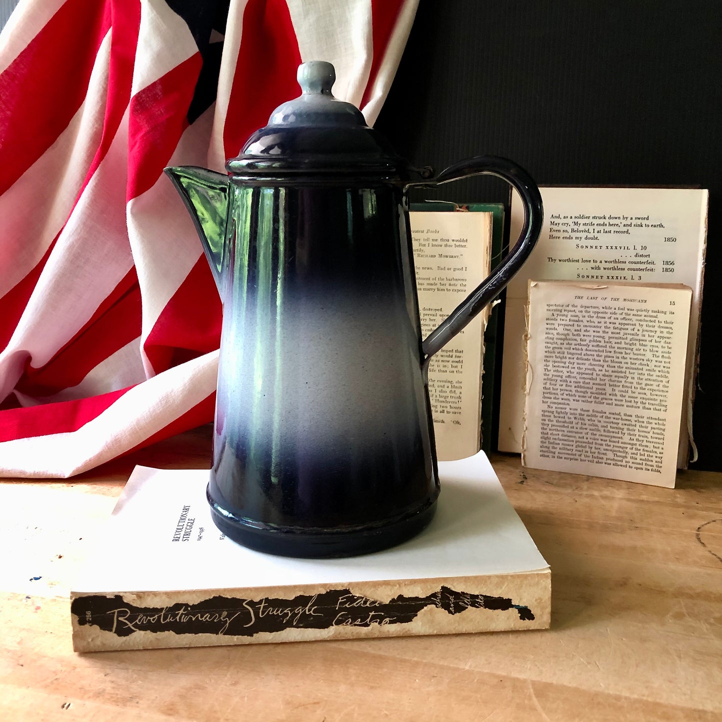 Graniteware Blue and White Coffee Pot (c.1940s)