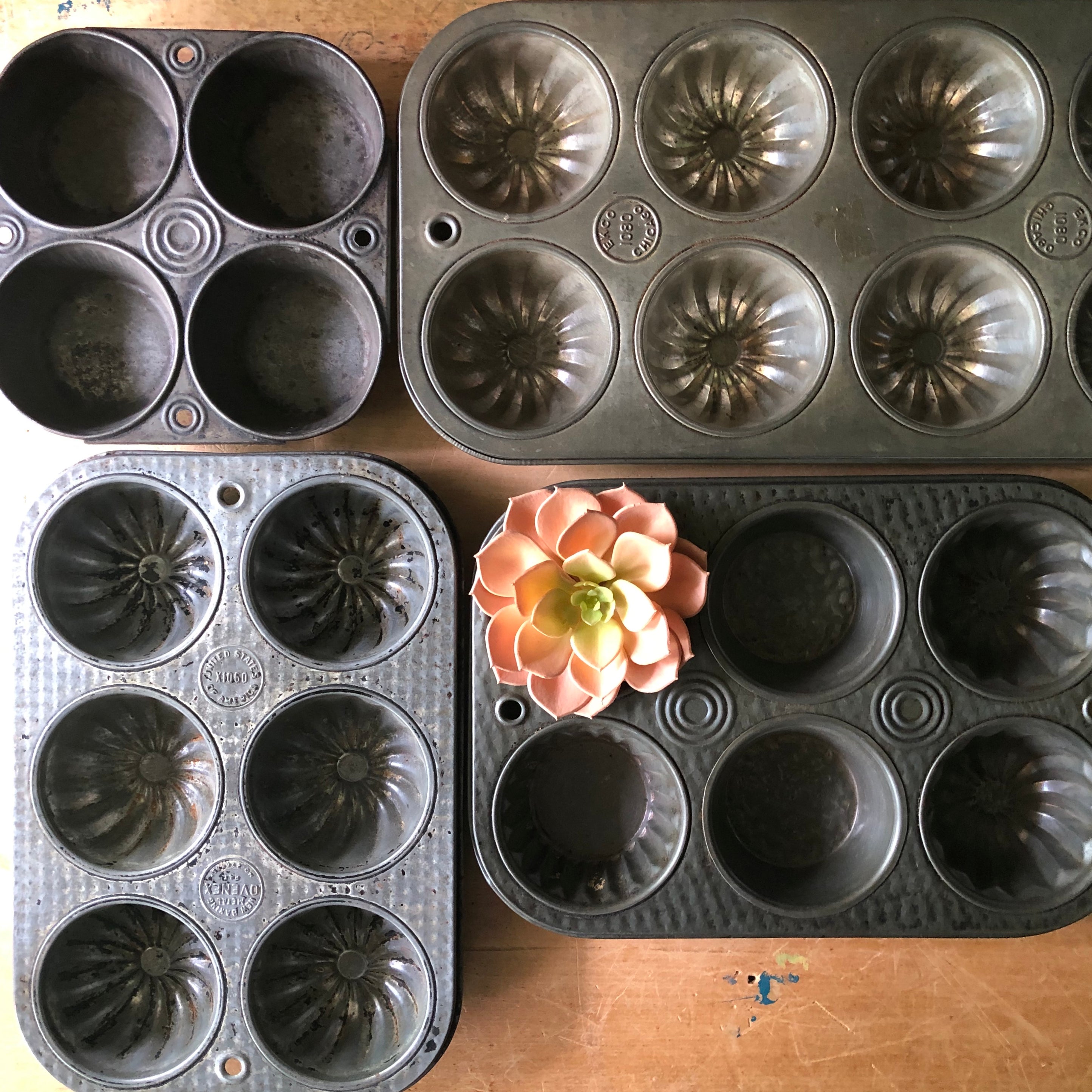 Fluted Cupcake Baking Pan Collection (from c.1940s) Rush Creek Vintage